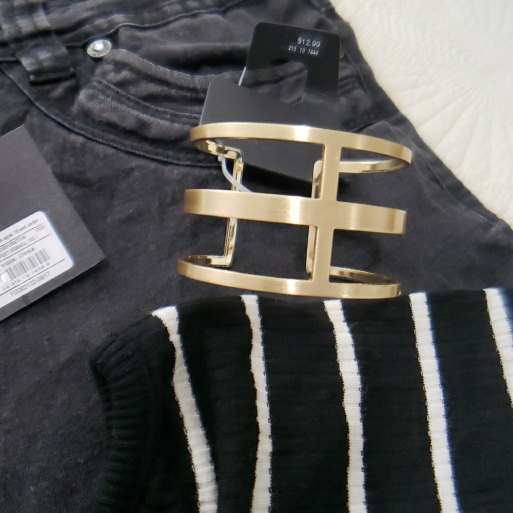 Gold cuff bracelet